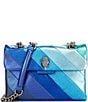 Color:Blue - Image 1 - Large Kensington Metallic Blue Striped Shoulder Bag