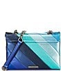 Color:Blue - Image 2 - Large Kensington Metallic Blue Striped Shoulder Bag