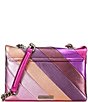 Color:Pink - Image 2 - Large Kensington Metallic Pink Striped Shoulder Bag