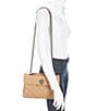 Color:Camel - Image 4 - Large Silver Tone Quilted Kensington Shoulder Bag