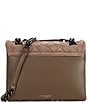 Kurt Geiger London Kensington Large Quilted Suede Long Flap Shoulder Bag, Color:Dark Grey - Image 2