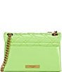 Color:Green - Image 2 - Leather Mini Kensington Rhinestone Eagle Crossbody Bag