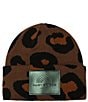 Kurt Geiger London Leopard Cuffed Beanie, Color:Brown - Image 1