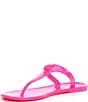 Color:Fuchsia - Image 4 - Maddison T-Bar Drench Slip On Thong Sandals