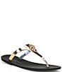 Color:Gold - Image 1 - Maddison T-Bar Thong Flat Sandals