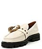 Color:White - Image 4 - Mayfair Leather Eagle Head Buckle Chunky Loafers