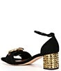 Kurt Geiger London Mayfair Suede Rhinestone Eagle Head Buckle Block ...