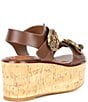 Color:Tan - Image 2 - Mayfair Leather Cork Wedge Sandals