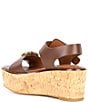 Color:Tan - Image 3 - Mayfair Leather Cork Wedge Sandals