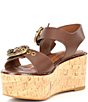 Color:Tan - Image 4 - Mayfair Leather Cork Wedge Sandals
