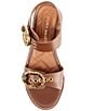 Color:Tan - Image 5 - Mayfair Leather Cork Wedge Sandals