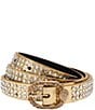 Kurt Geiger London Mayfair Metallic Embellished Scratchy Belt - Image 1