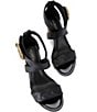 Color:Black - Image 2 - Mayfair Quilted Decorative Buckle Cross Front Leather Dress Sandal
