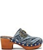 Kurt Geiger London Mayfair Quilted Denim Platform Clogs