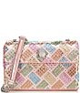 Color:Pink - Image 1 - Medium Kensington Rhinestone Tile Crossbody Bag