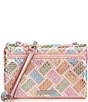 Color:Pink - Image 2 - Medium Kensington Rhinestone Tile Crossbody Bag