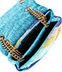 Color:Blue - Image 3 - Medium Velvet Kensington Striped Shoulder Bag
