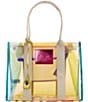 Color:Multi - Image 1 - Medium Vinyl Rainbow Shimmer Southbank Tote Bag