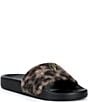 Kurt Geiger London Meena Eagle Leopard Wooly Eagle Ornament Pool Slide Sandals - Image 1
