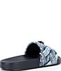 Color:Denim - Image 2 - Meena Eagle Ornament Quilted Denim Pool Slides