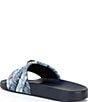 Color:Denim - Image 3 - Meena Eagle Ornament Quilted Denim Pool Slides