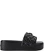 Kurt Geiger London Meena Quilted Logo Eagle Ornament Platform Slides, Color:Black - Image 1