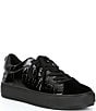 Color:Black - Image 1 - Men's Laney Crocodile Embossed Leather Lace-Up Sneakers