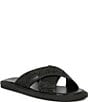 Color:Black - Image 1 - Men's Owen Raffia Slide Sandals