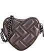 Kurt Geiger London Micro Gunmetal Leather Heart Crossbody Bag, Color:Grey - Image 2