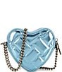 Kurt Geiger London Micro Heart Crossbody Bag, Color:Blue - Image 2