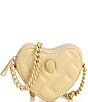 Color:Cream - Image 1 - Solid Micro Heart Quilted Crossbody Bag