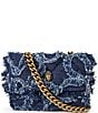 Kurt Geiger London Micro Kensington Denim Frayed Crossbody Bag - Image 1