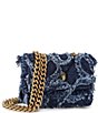 Kurt Geiger London Micro Kensington Denim Frayed Crossbody Bag - Image 4