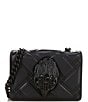 Color:Black - Image 1 - Micro Kensington Drench Quilted Large Eagle Head Crossbody Bag