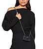 Kurt Geiger London Micro Kensington Silver Hardware Quilted Crossbody Bag, Color:Black - Image 6