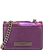 Kurt Geiger London Micro Metallic Kensington Crossbody Bag, Color:Pink - Image 2