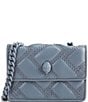 Color:Grey - Image 1 - Micro Solid Quilted Crossbody Bag