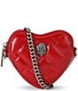 Kurt Geiger London Micro Quilted Silver Heart Crossbody Bag - Image 1