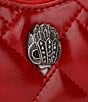 Kurt Geiger London Micro Quilted Silver Heart Crossbody Bag - Image 4