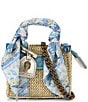 Kurt Geiger London Micro Southbank Raffia Scarf Tote Bag, Color:Beige - Image 1
