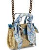 Kurt Geiger London Micro Southbank Raffia Scarf Tote Bag, Color:Beige - Image 3