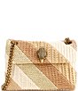 Color:Tan - Image 1 - Mini Kensington Natural Stripe Crossbody Bag