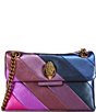 Color:Purple - Image 1 - Mini Kensington Metallic Purple Striped Crossbody Bag