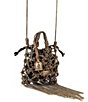 Kurt Geiger London Mini Fringe Leopard Macrame Crystal Clutch, Color:Brown - Image 4