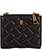 Color:Black - Image 1 - Mini Quilted Leather Bifold Wallet