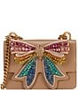 Kurt Geiger London Multicolored Crystal Bow Small Shoreditch Crossbody Bag, Color:Taupe - Image 1