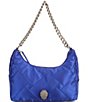 Color:Blue - Image 1 - Nylon Quilted Crossbody Bag