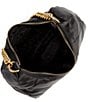 Color:Black - Image 3 - Recycled Nylon Quilted Crossbody Bag