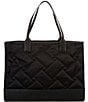 Color:Black - Image 2 - Recycled Nylon Quilted Shopper Tote Bag