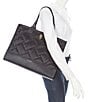 Kurt Geiger London Recycled Nylon Quilted Shopper Tote Bag, Color:Black - Image 4